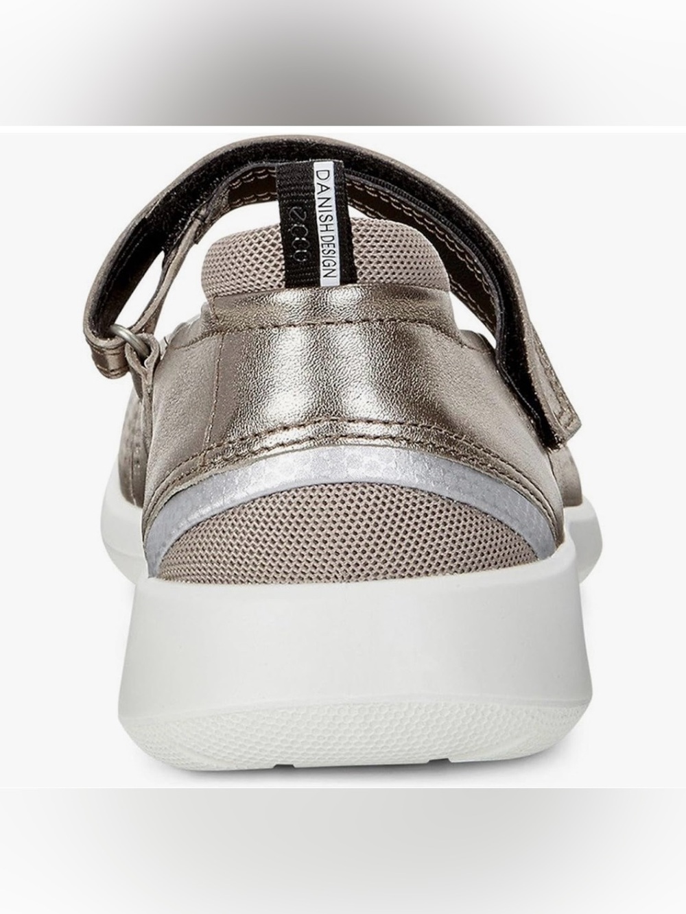 Ecco Metallic Pewter Mary Jane Slip-On Flats - Picture 7 of 10